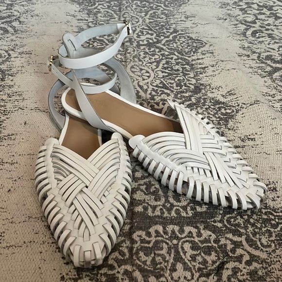 Pilcro woven leather ankle strap sandals - Picture 3 of 5